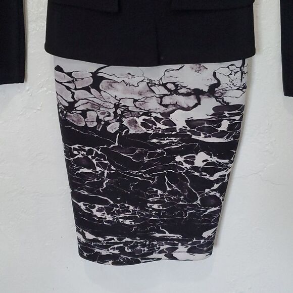 Bebe Peplum Abstract Patterned Long Sleeve Dress Size XXS - Picture 5 of 12